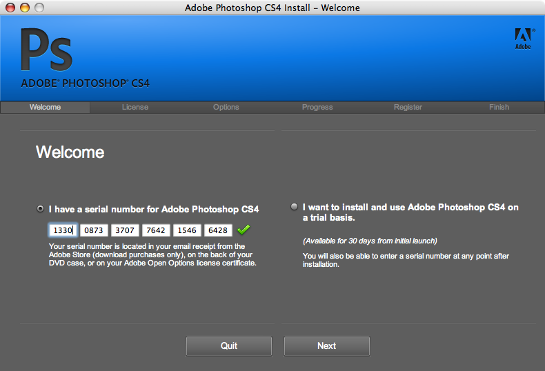 Serial number for adobe photoshop for mac